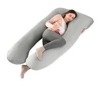 SHANNA Almohada de Embarazo, Almohada Extragrande para Adultos, Almohada Corporal para Maternidad y Sleep Confort, Almohada en Forma de U, con Fresco Funda Extraíble y Lavable, 70 x 145 cm