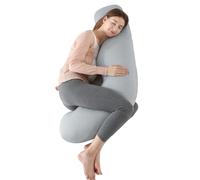 SHANNA Almohada de Embarazo, Almohada Extragrande para Adultos, Almohada Corporal para Maternidad y Sleep Confort, Almohada en Forma de u, con Fresco Funda Extraíble y Lavable