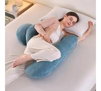 SHANNA Almohada Embarazada Dormir, Sleep Confort Almohada, 2024 Nuevo Almohada de Lactancia Corporal, Almohada Apoyo y Cuerpo Completo para Eembarazo con Funda de Extraíble Lavables (Azul)