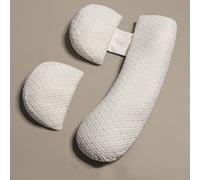 SHANNA Almohada Embarazada Dormir, Sleep Confort Almohada, Almohada de Lactancia Corporal, Almohada Apoyo y Cuerpo Completo para Eembarazo con Funda de Extraíble Lavables (Blanco & Grande)