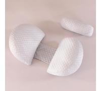 SHANNA Almohada Embarazada Dormir, Sleep Confort Almohada con Funda de Bambú Refrescante y Suave, Almohada de Lactancia Corporal, Almohada Apoyo y Cuerpo Completo para Eembarazo (Gris & Pequeño)