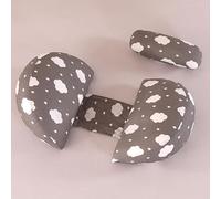 SHANNA Almohada Embarazada Dormir, Sleep Confort Almohada, Nuevo Almohada de Lactancia Corporal, Almohada Apoyo y Cuerpo Completo para Eembarazo con Funda de Extraíble Lavables (Nube Gris)