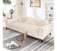SHANNA Chenilla Suave Funda Sofa Chaise Long 1 2 3 4 Plazas Protector Cubre Sofa, Nuevas Antideslizantes Universales Fundas de Sofá con Textura Gruesa Sólida para Sala de Estar (Blanco, 90 * 90cm)