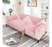 SHANNA Chenilla Suave Funda Sofa Chaise Long 1 2 3 4 Plazas Protector Cubre Sofa, Nuevas Antideslizantes Universales Fundas de Sofá con Textura Gruesa Sólida para Sala de Estar (Rosa, 90 * 240cm)