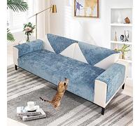 SHANNA Chenilla Suave Funda Sofa Chaise Long 1 2 3 4 Plazas Protector Cubre Sofa, Nuevas Antideslizantes Universales Fundas de Sofá con Textura Gruesa Sólida para Sala de Estar (Azúl, 90 * 90cm)