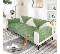 SHANNA Chenilla Suave Funda Sofa Chaise Long 1 2 3 4 Plazas Protector Cubre Sofa, Nuevas Antideslizantes Universales Fundas de Sofá con Textura Gruesa Sólida para Sala de Estar (Verde, 90 * 90cm)