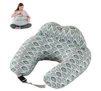 SHANNA Cojín de Lactancia para Bebés: Cojín de Maternidad Ultra Suave, Cojín de Lactancia para Bebés con Barrera de Seguridad, Cojín Ergonómico para Alimentación, Funda Extraíble (Hojas Verdes)