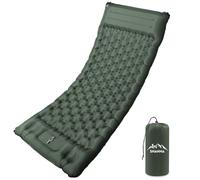 SHANNA Colchoneta isotérmica para acampar al aire libre: 12 cm de grosor, ultraligera, colchón hinchable con bomba de pie integrada, 80 cm de ancho, antideslizante, con almohada, para senderismo