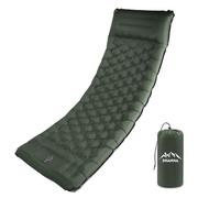 SHANNA Colchoneta isotérmica para camping al aire libre: extra gruesa de 12 cm, ultraligera, con bomba integrada, tamaño pequeño, colchón hinchable con almohada, ideal para playa, senderismo (azul