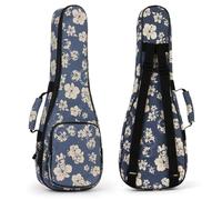 SHANNA Funda Ukelele Soprano 23/24 Pulgadas, Concierto Bolsa Acolchada Ukelele, Ukeleles Estuches y Fundas, Grueso y Funda para Ukeleles con Cremallera Deslizante Mejorada, Estilo Hawaiano