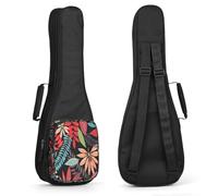SHANNA Funda Ukelele Soprano 26 Pulgadas, Fundas Ukelele Concierto, Bolsa Acolchada Ukeleles, Ukeleles Estuches y Fundas, Grueso y Funda para Ukelele con Cremallera Deslizante Mejorada, Flores