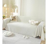 SHANNA Fundas Sofa Cubre Sofas Universal, Chenilla Lisa Cara Fundas para Sofas 4 Plazas, Protector de Muebles para Perros, Antideslizante Antimanchas Protector Fundas de Sofa