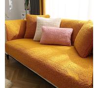 SHANNA Grueso Serpa Funda Sofa Chaise Long 1 2 3 4 Plazas Protector Cubre Sofa, Nuevas Antideslizantes Universales Sólida Fundas de Sofa Cheslong Brazo Lzquierdo para Hogar (Amarillo, 90 * 240cm)