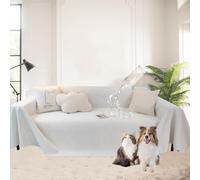 SHANNA Juego De Fundas De Sofá Y Manta Chenilla: Texturizado, Suave, Antideslizante, 100% Impermeable, Protector para Salón (Marfil, 180×300cm)