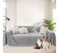 SHANNA Juego De Fundas De Sofá Y Manta Chenilla: Texturizado, Suave, Antideslizante, Impermeable, Protector Grueso para Mascotas (Gris Claro, 180×300cm)