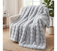 SHANNA Manta Sofa de Felpa de Conejo Super Suave Cálida, Gruesa Franela 1000 g/m² Manta Cama Multifuncional Esponjosa para Dormitorio Sofá Viajes Niños Camping Blanket(Gris Claro, 180 x 230 cm)