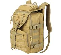 SHANNA Mochila Militar Utilidad 35L Tactica, Mochila Crossfit Gran Capacidad Paquete de Asalto Molle, Mochilas de Emergencia de 3 Días para Caza Senderismo Acampada y Actividad al Aire Libre (Caqui)