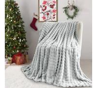 SHANNA Súper Suave y Cálida Manta de Terciopelo de Leche con Burbujas 450 gsm, Ideal para Sofá, Gran y Versátil Manta para Dormitorio, Sofá, Viaje, Coche, Camping (Gris, 160x200 cm)