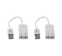 shanpu 3piezas 3.5mm Microfono Enchufe de Auricular Adaptador de Audio Altavoces Tarjeta de Sonido USB 2.0 Blanco
