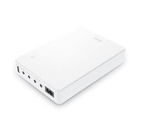 Shanqiu SAI Mini UPS para WiFi, Router, Módem, Cámara de Vigilancia, Entrada AC Salida 5V USB 5V 9V 12V DC 3A (74Wh Blanco)