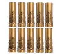 ShanQuilyx 10 piezas de tubo metálico E14 para portalámparas de vela, funda de base de lámpara de hierro, accesorios de iluminación de repuesto de 25 x 80 mm para candelabros de cristal y (oro oro)
