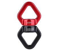 Shanrya 30KN Outdoor Aviation Aluminium 360 Grados de rotación giratoria, Conector de rotación, para Escalada en Roca, Danza aérea, hamacas Colgantes, Yoga(Reddish Black)