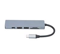 Shanrya Adaptador de estación de Acoplamiento, Adaptador de concentrador Tipo C, 11x3x1cm para Accesorio de computadora Disco Duro Tarjeta Trans-Flash Uso de Viaje Disco U Tarjeta de Memoria Tecla