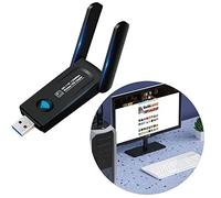Shanrya Adaptador WiFi USB Inalámbrico, Interfaz USB3.0 Adaptador WiFi de Doble Banda Negro 1200M para Computadora de Escritorio