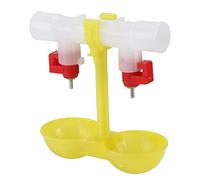 Shanrya Bebedero de Pezón Doble para Pollo, Automático Y Conveniente Bebedero Doble de Pollo con Luz Colgante Segura para Pezón para Aves de Corral(4 a Cargo)