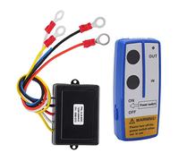 Shanrya Cabrestante inalámbrico para Casco de 12V y 24V, Mando a Distancia portátil de Alta Resistencia de 75 pies con luz para camión, Jeep, ATV y SUV Azul