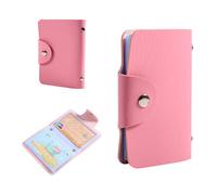 Shanrya Cartera con Hebilla de Metal, Tarjetero, para Hombres Y Mujeres(Rosado)