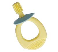 Shanrya Cepillo de Dientes de Silicona para Bebés, Cepillo de Dientes de Entrenamiento Infantil Desmontable para Uso Diario(Amarillo)