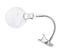 Shanrya Clip de Lupa, Clip de Lámpara de Escritorio Luz LED de Alta Definición para Reparación de Joyas para Estudio