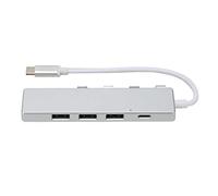 Shanrya Concentrador Tipo C, Concentrador USB C de Aleación de Aluminio de 5 Interfaces para Computadora Portátil