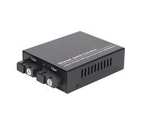 Shanrya Convertidor de conmutador Ethernet, convertidor de medios ópticos a puerto RJ45 a fibra óptica monomodo 1,25 Gbps Plug and Play Negociación automática para red (enchufe UE)