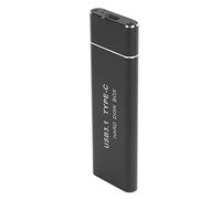 Shanrya Cubierta de Disco Duro Móvil, Negro M.2 NGFF a USB3.1 Caja de Disco Duro Portátil Tipo-C Aleación de Aluminio 6Gb/S para Transmisión