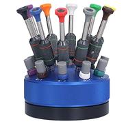 Shanrya Destornillador de Precisión, Desarmadores de Destornilladores Duraderos 20 Piezas Antideslizantes Tamaños Estándar con 1 Base Fija para Reparación de Productos Electrónicos