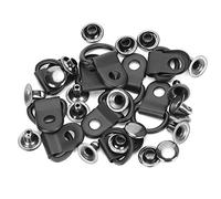 Shanrya Ganchos para Cordones de Zapatos 100 Juego de Ganchos para Cordones de Zapatos Anillo en D Hebilla de Ojal de latón Zapato de Cuero Herramienta de Remache DIY Negro Mate 9x14 mm