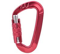 Shanrya Hebilla Oscilante, Mosquetón D 12KN Duradero, 1 Mosquetón de Bloqueo D para Clip de Mosquetón(Rojo)