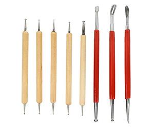 Shanrya Herramienta para Manualidades En Cuero, Bolígrafo De Doble Punta para Taladrar, Artesanía En Cuero, Madera, Acero Inoxidable, Cuchara para Manualidades En Cuero para Cera Moldeadora De Cuero