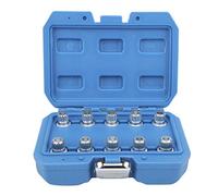 Shanrya Juego de 10 piezas para quitar tuercas de rueda, 17 mm, Acero al cromo-molibdeno, Industrial, Popular