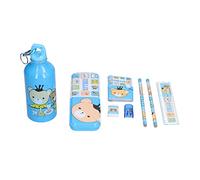 Shanrya Juego de Papelería para Niños, Herramientas Completas Caja de Almacenamiento de Lápices Patrón de Dibujos Animados Exquisita Botella de Agua Use Fácilmente un Diseño Encantador para la