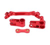 Shanrya Juego de Piezas de dirección, Intercambiables, aleación de Aluminio, componente de dirección Ligero RC para Big Rock para Senton (Rojo)