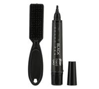 Shanrya Juego de Relleno de Pluma de Bigote, Lápiz de Barba Natural 4 Puntas a Prueba de Agua para Relleno de Bigote(Negro)