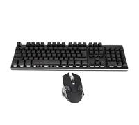 Shanrya Juego de Teclado y Mouse con retroiluminación LED, Botones de suspensión, Juego de Teclado y Mouse 7D RGB para Oficina, hogar y Juegos