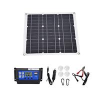 Shanrya Kit de Panel Solar, Cargador de Panel Solar Portátil de 30 W de Silicio Monocristalino Plegable 12V 24V USB 5V para Bicicleta Al Aire Libre