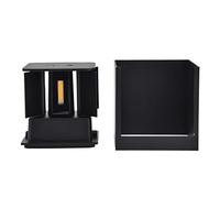 Shanrya Lámpara de Pared Ajustable, ángulo de Luz Ajustable Funcionamiento Simple Fuente de Luz LED Lámpara de Pared con Carcasa de Aluminio Puro para Dormitorio para Garaje para Jardín(#2)