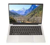 Shanrya Laptop de 14 Pulgadas Silver 1920x1080 FHD Laptop EU Plug 100-240V para 10 para Office (6+256G Enchufe de la UE)