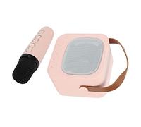 Shanrya Máquina de Karaoke, Altavoz Bluetooth, Micrófono Inalámbrico, Excelente Sonido Estéreo HD, 6 Efectos de Sonido con Micrófono Inalámbrico para el Hogar (Rosa)