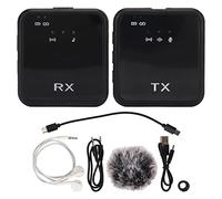 Shanrya Micrófono de Clip Inalámbrico, Clear 5.1 Monitoreo de 2 Vías Micrófono de Solapa Inalámbrico Batería de 300 MAh para Grabación (1 por 1)